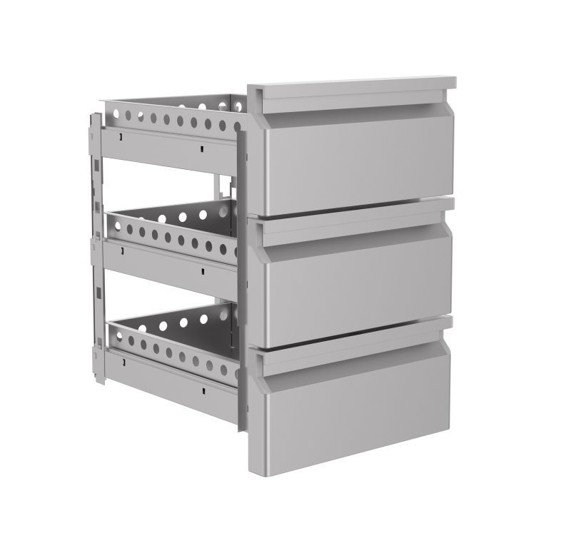 BLOC DE TIROIRS 1/3 MONOBLOCK SOFT CLOSING