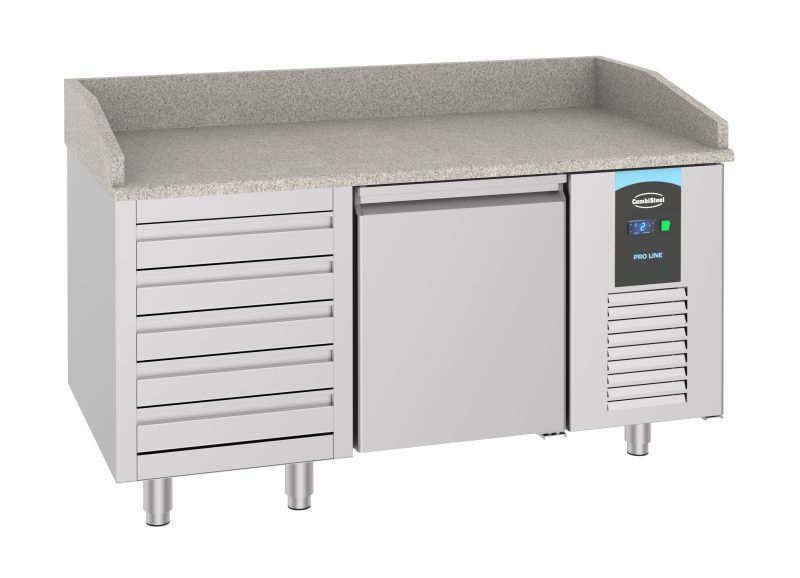 TABLE PRÉP POUR PIZZA 1 PORTE 5 TIROIRS