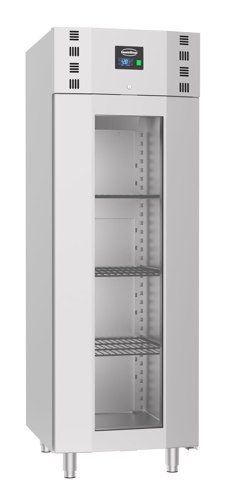 CONGÉLATEUR EN ACIER INOX PORTE EN VERRE MONO BLOCK 700 LTR