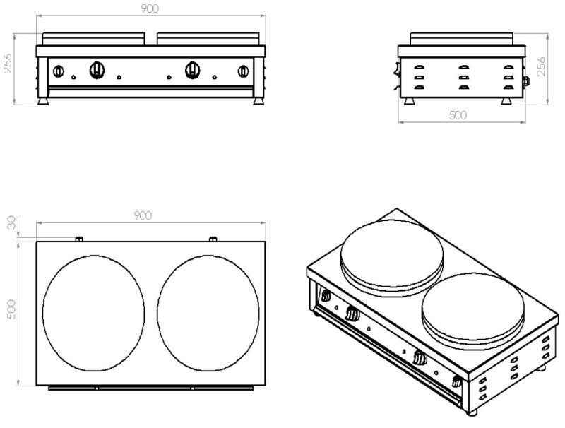 CREPIÈRE 2 PLAQUES – Image 2