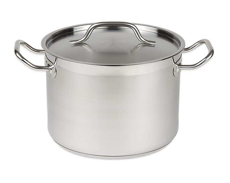 CASSEROLE EN ACIER INOXYDABLE + COUVERCLE ø28 10L