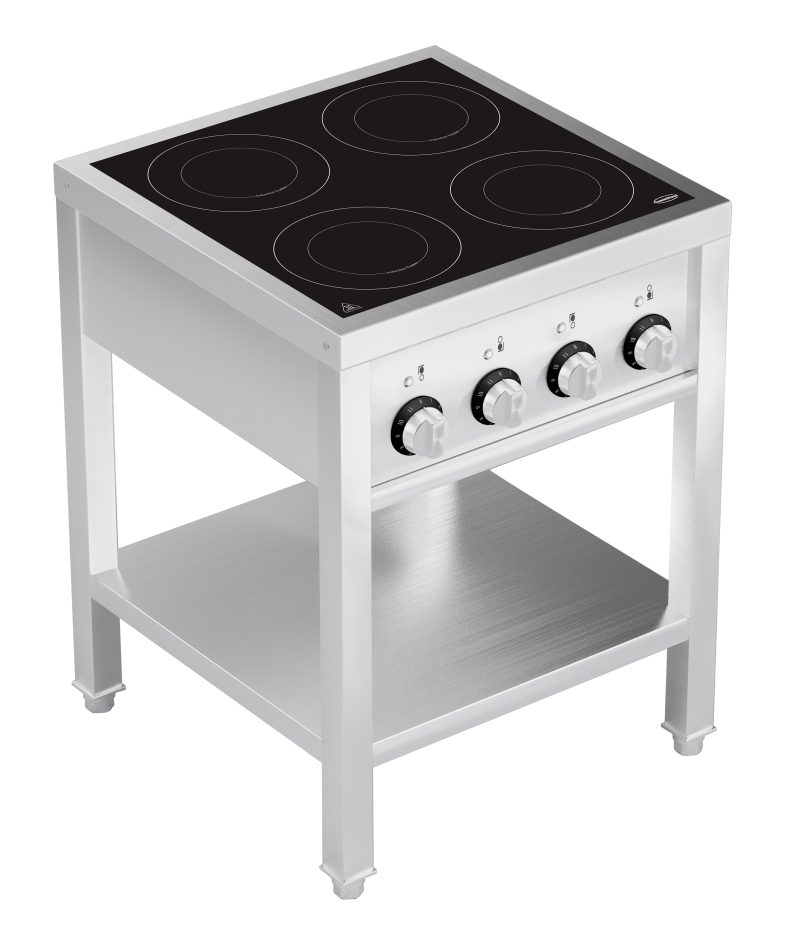 CUISINIÈRE À INDUCTION 4 ZONES AVEC ESSOUS OUVERT