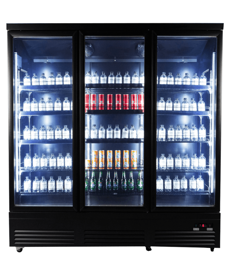 RÉFRIGÉRATEUR 3 PORTES EN VERRE NOIR CEB-1600R BL – Image 11