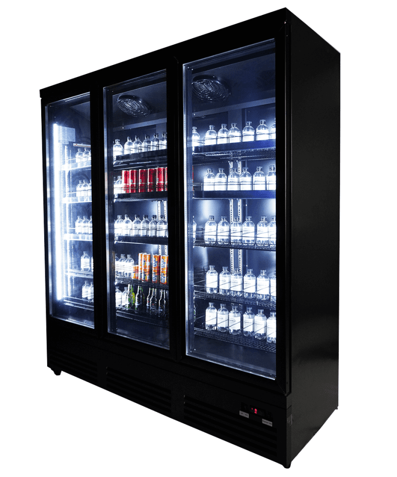 RÉFRIGÉRATEUR 3 PORTES EN VERRE NOIR CEB-1600R BL – Image 13