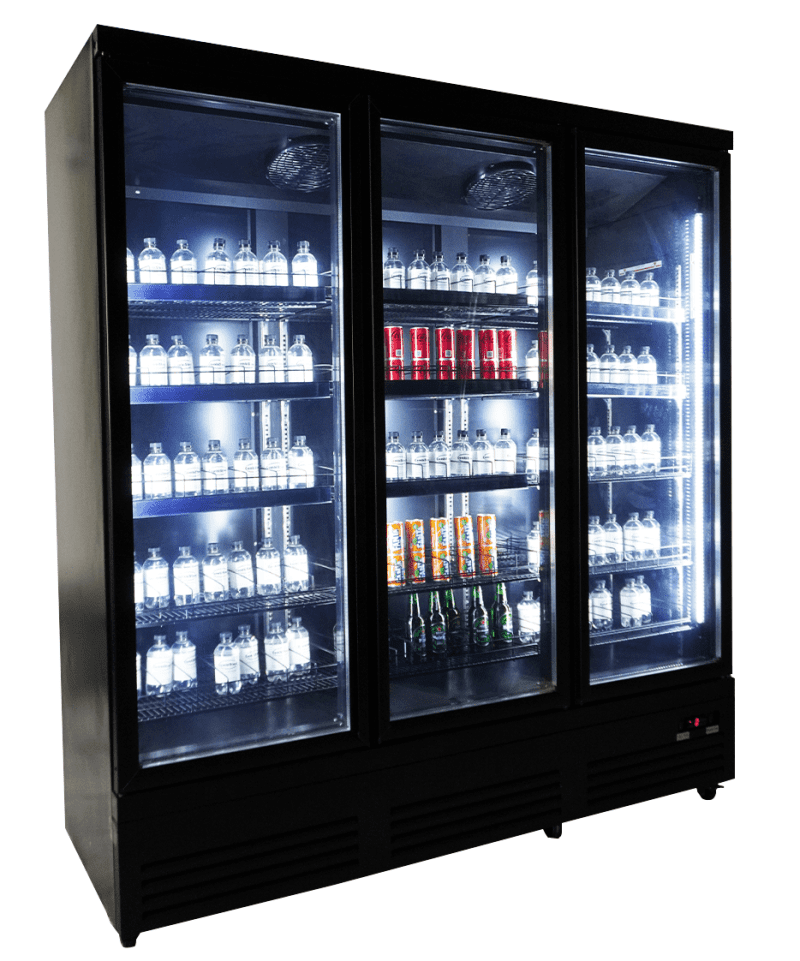 RÉFRIGÉRATEUR 3 PORTES EN VERRE NOIR CEB-1600R BL – Image 14