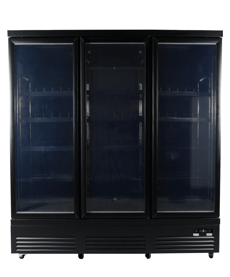 RÉFRIGÉRATEUR 3 PORTES EN VERRE NOIR CEB-1600R BL – Image 3