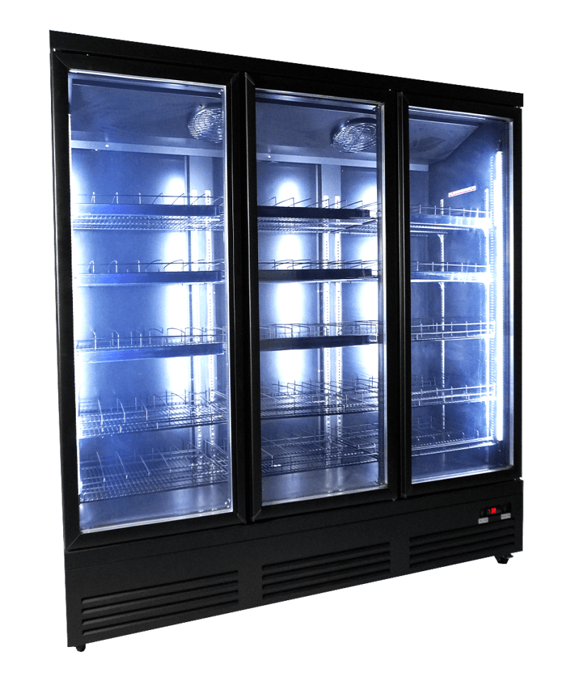 RÉFRIGÉRATEUR 3 PORTES EN VERRE NOIR CEB-1600R BL – Image 6