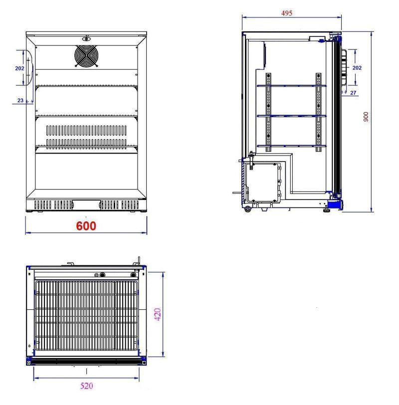 ARRIÈRE BAR RÉFRIGÉRÉE NOIR 1 PORTE – Image 2