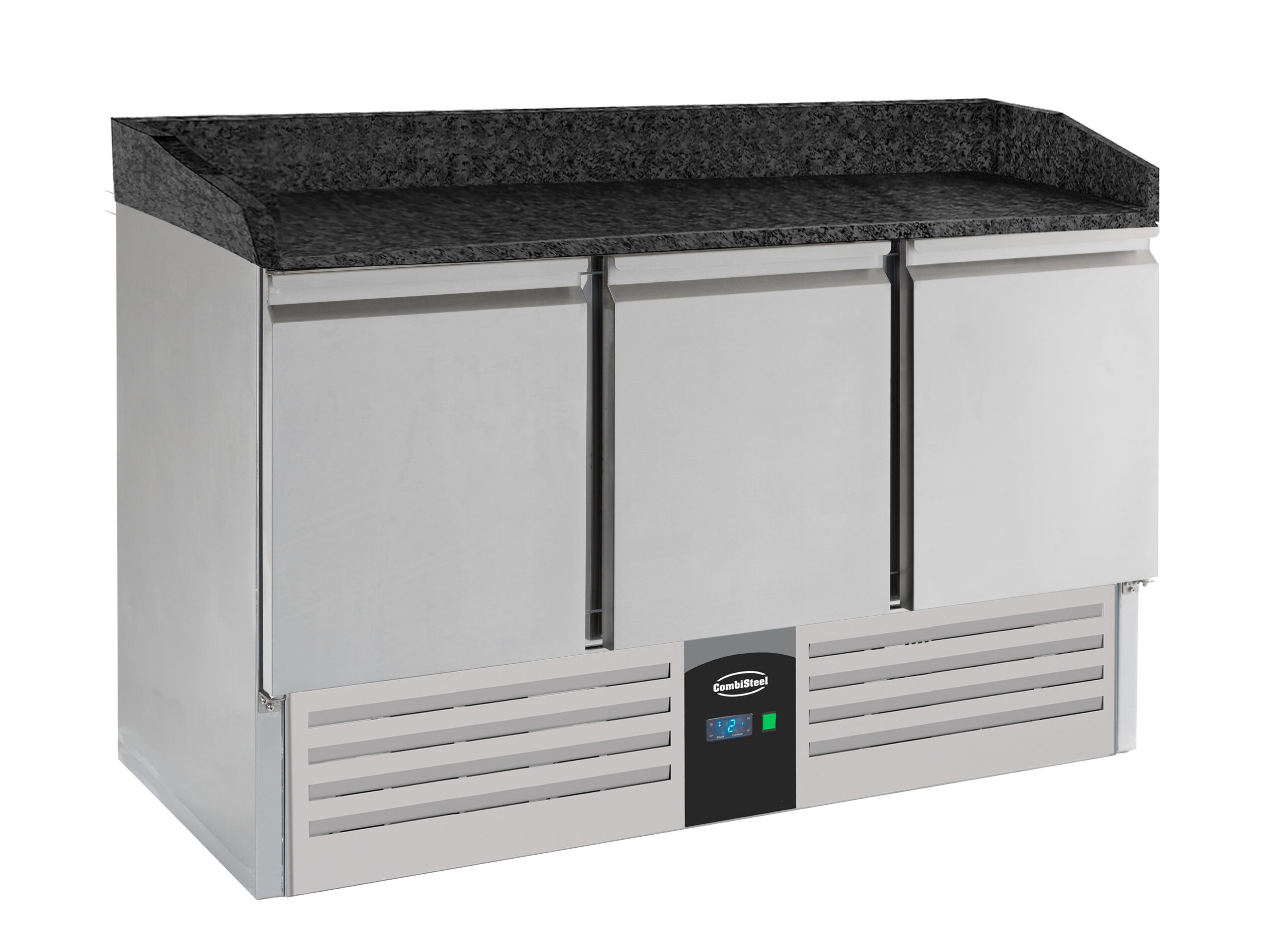 TABLE PRÉP POUR PIZZA 3 PORTES GRANIT NOIR