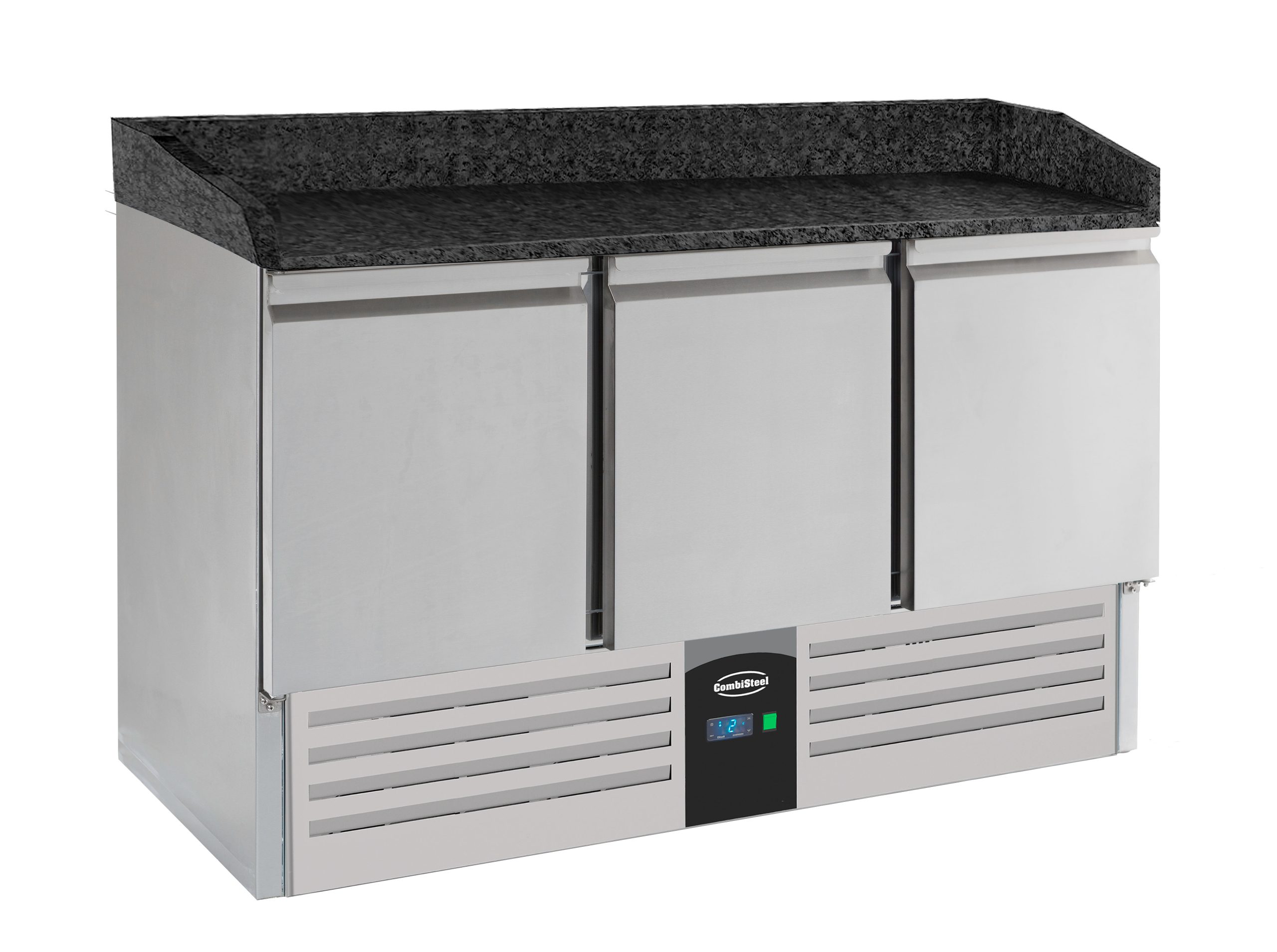 TABLE PRÉP POUR PIZZA 3 PORTES GRANIT NOIR