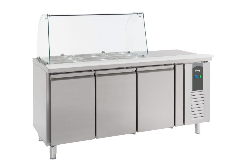 TABLE RÉFRIGÉRÉE AVEC VERRE 3 PORTES