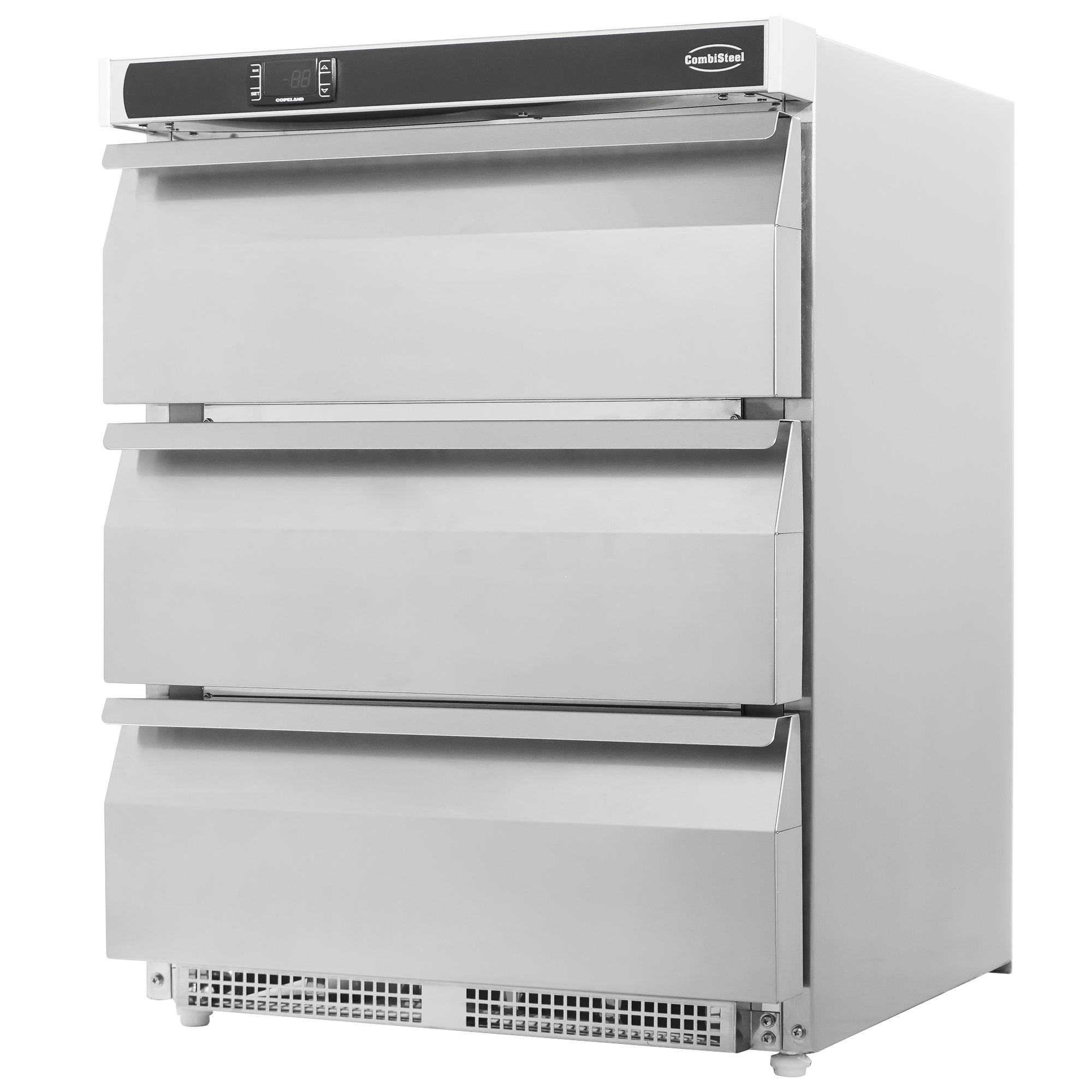 RÉFRIGÉRATEUR EN ACIER INOX 3 TIROIRS