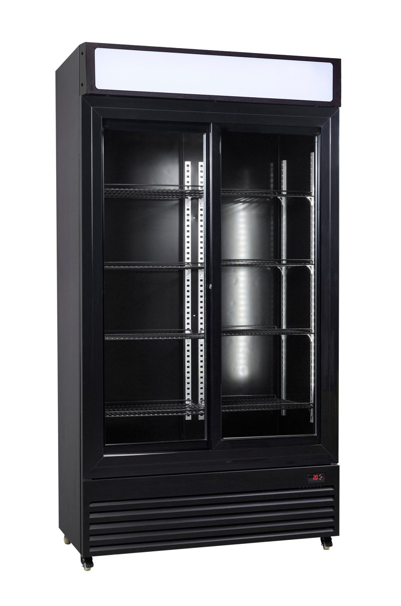 RÉFRIGÉRATEUR AVEC PORTES COULISSANTES EN VERRES BEZ-780 SL NOIR