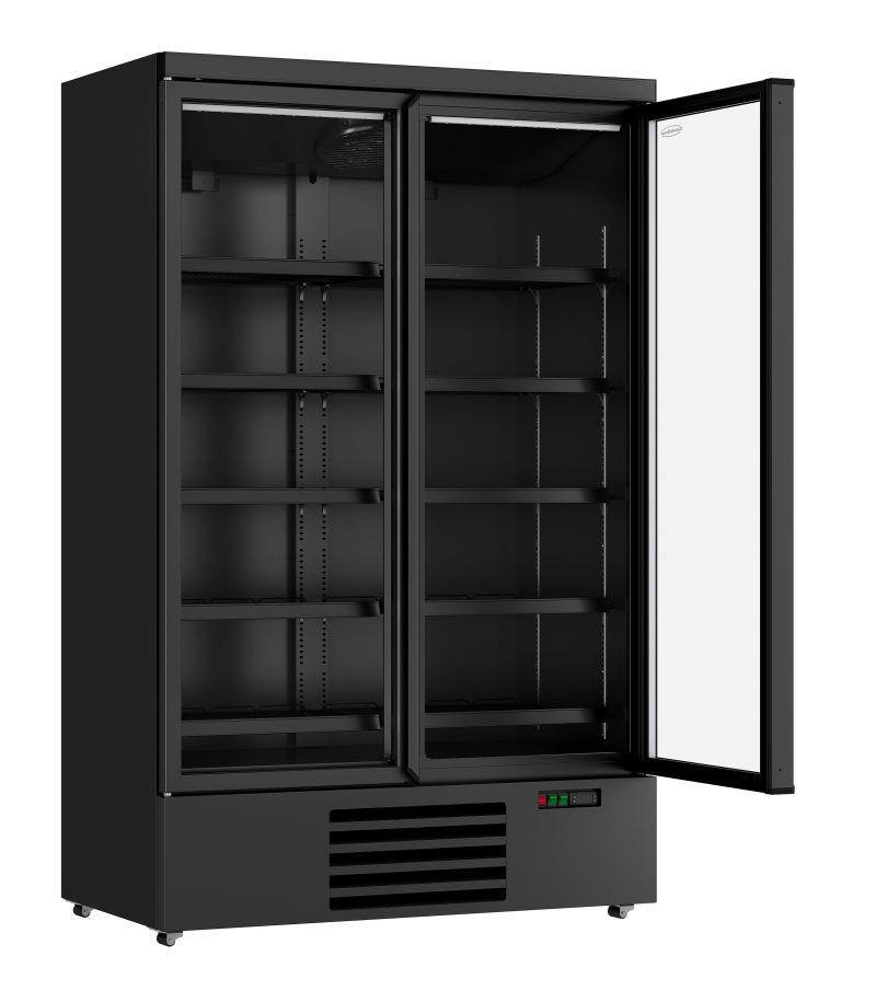 RÉFRIGÉRATEUR 2 PORTES EN VERRE NOIR JDE-1000R BL – Image 3