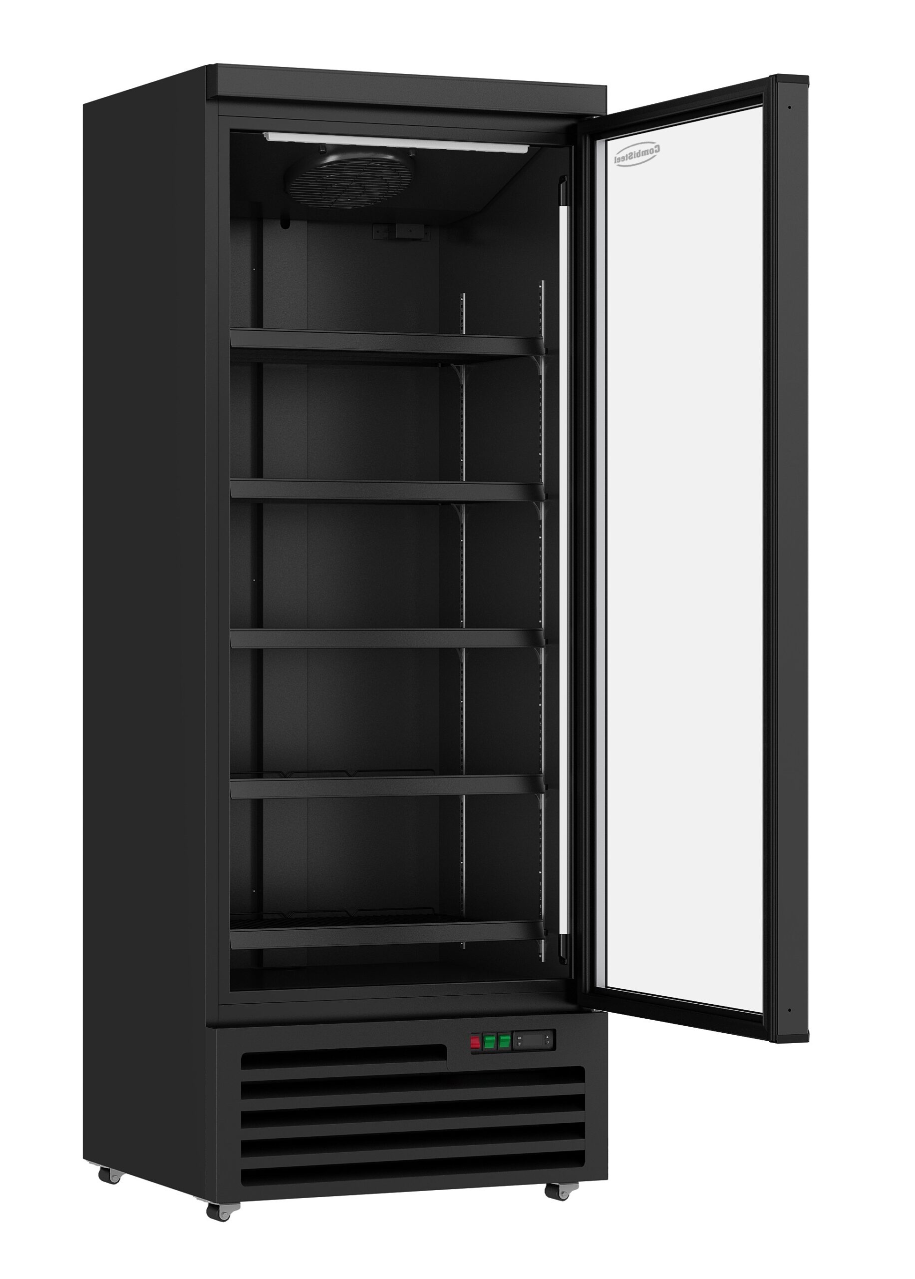 RÉFRIGÉRATEUR 1 PORTE EN VERRE NOIR JDE-600R BL – Image 2