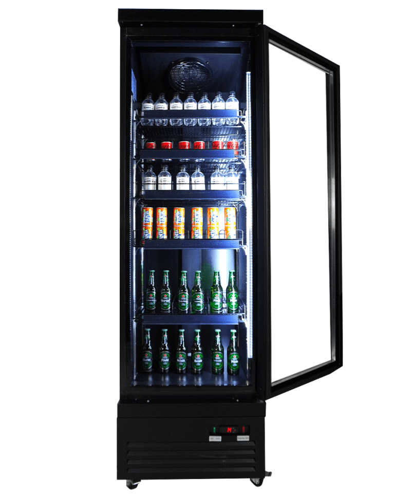 RÉFRIGÉRATEUR 1 PORTE EN VERRE NOIR CEB-500R BL – Image 9