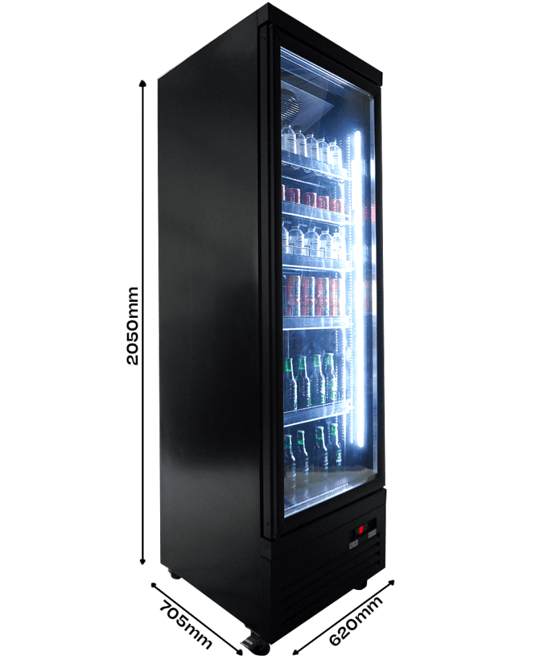 RÉFRIGÉRATEUR 1 PORTE EN VERRE NOIR CEB-500R BL – Image 6
