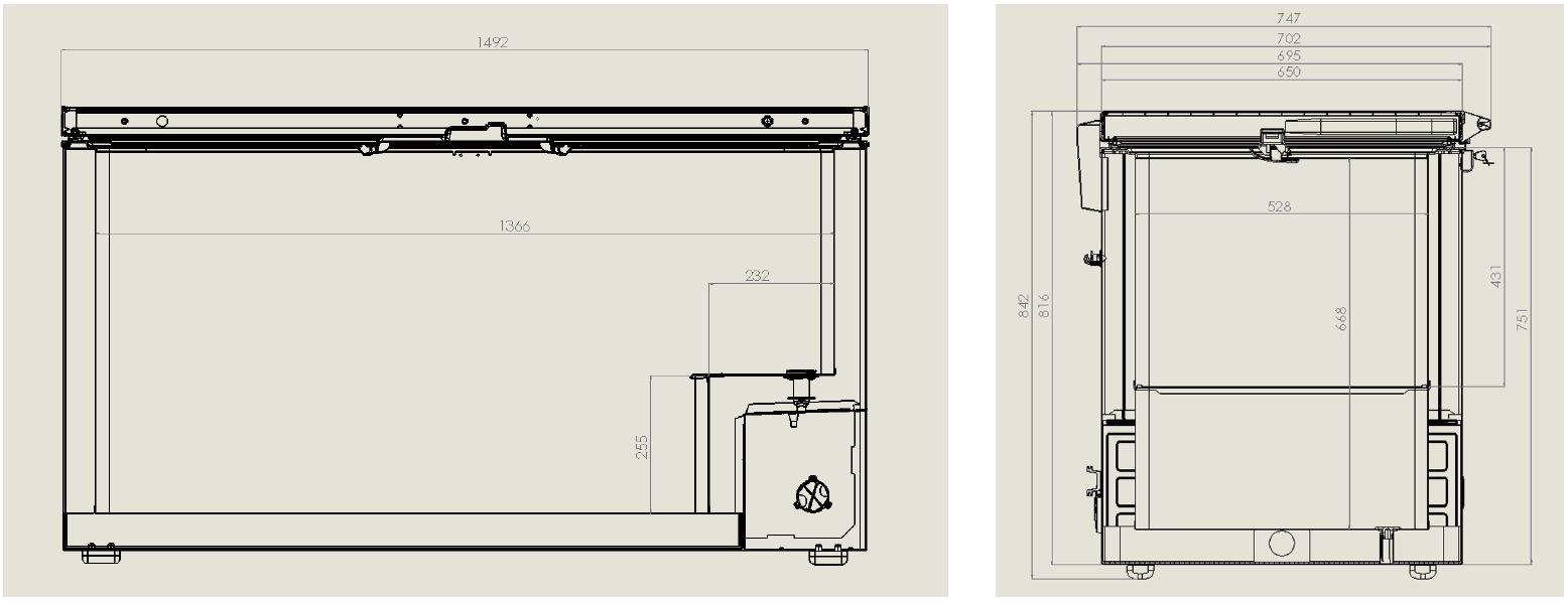 CONGÉLATEUR BAHUT COUVERCLE EN INOX 469 L – Image 2
