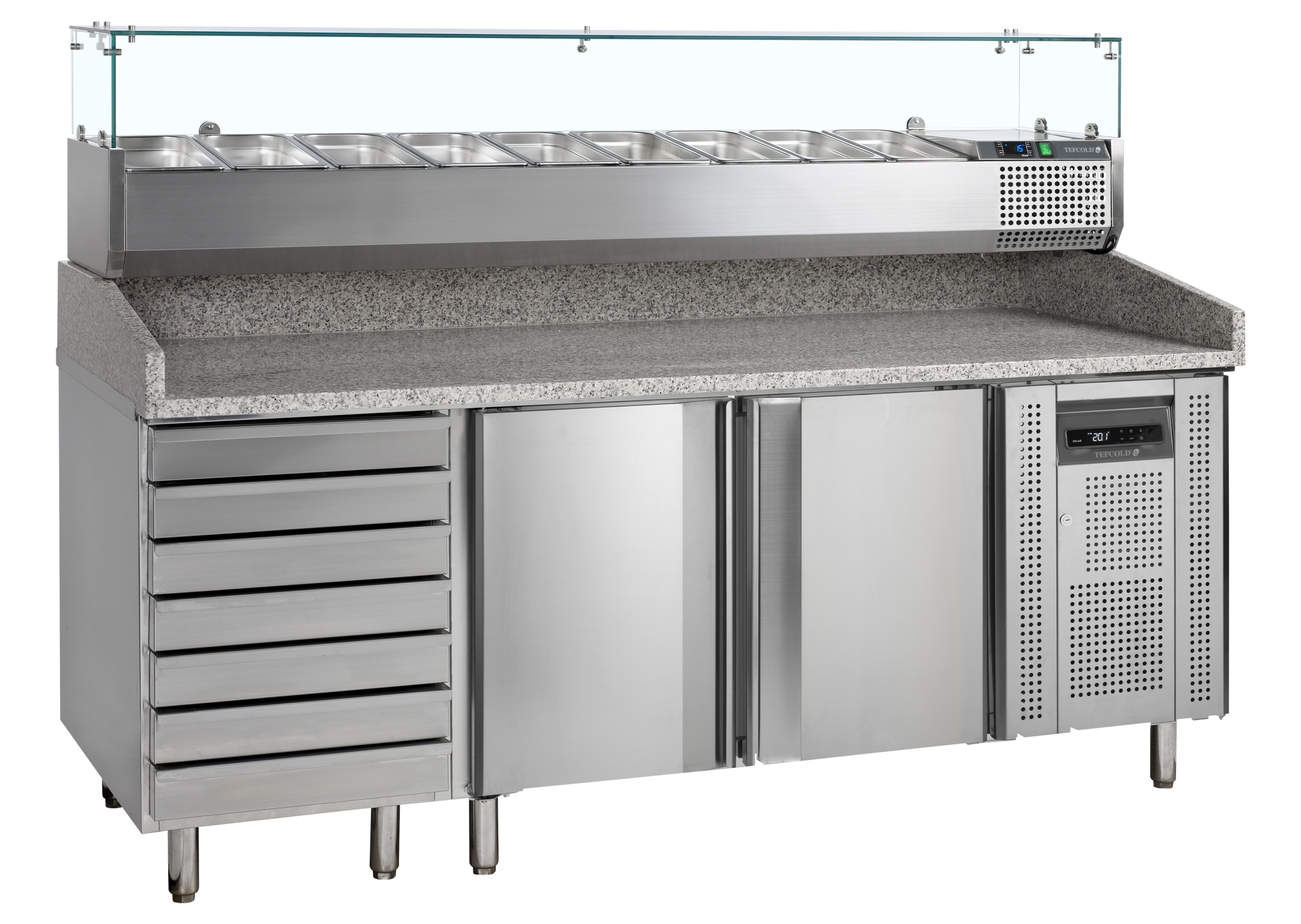 Table à pizza avec module pour garniture - PT1310 + VK38-200