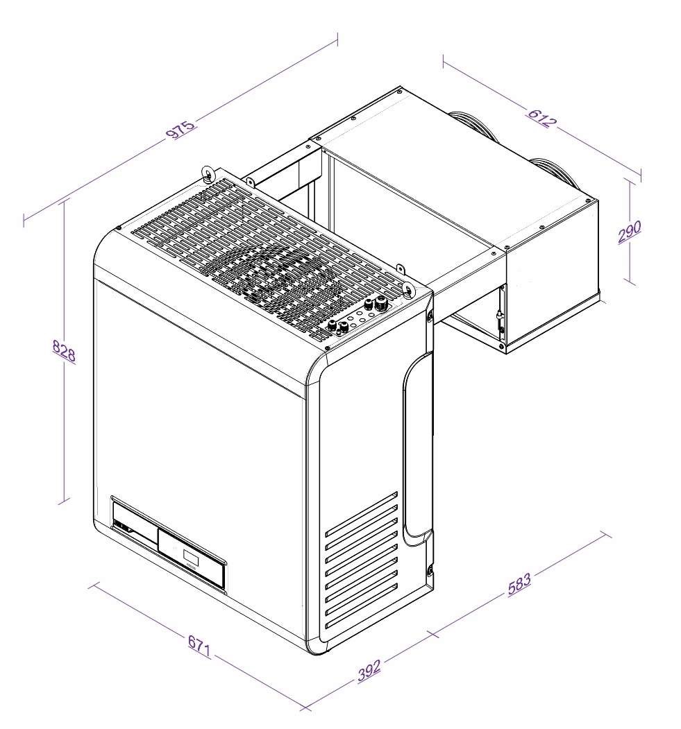 UNITÉ DE REFROIDISSEMENT TYPE POSITIF 21-36,7 M3 AVEC CONNEXION EN LIGNE – Image 3