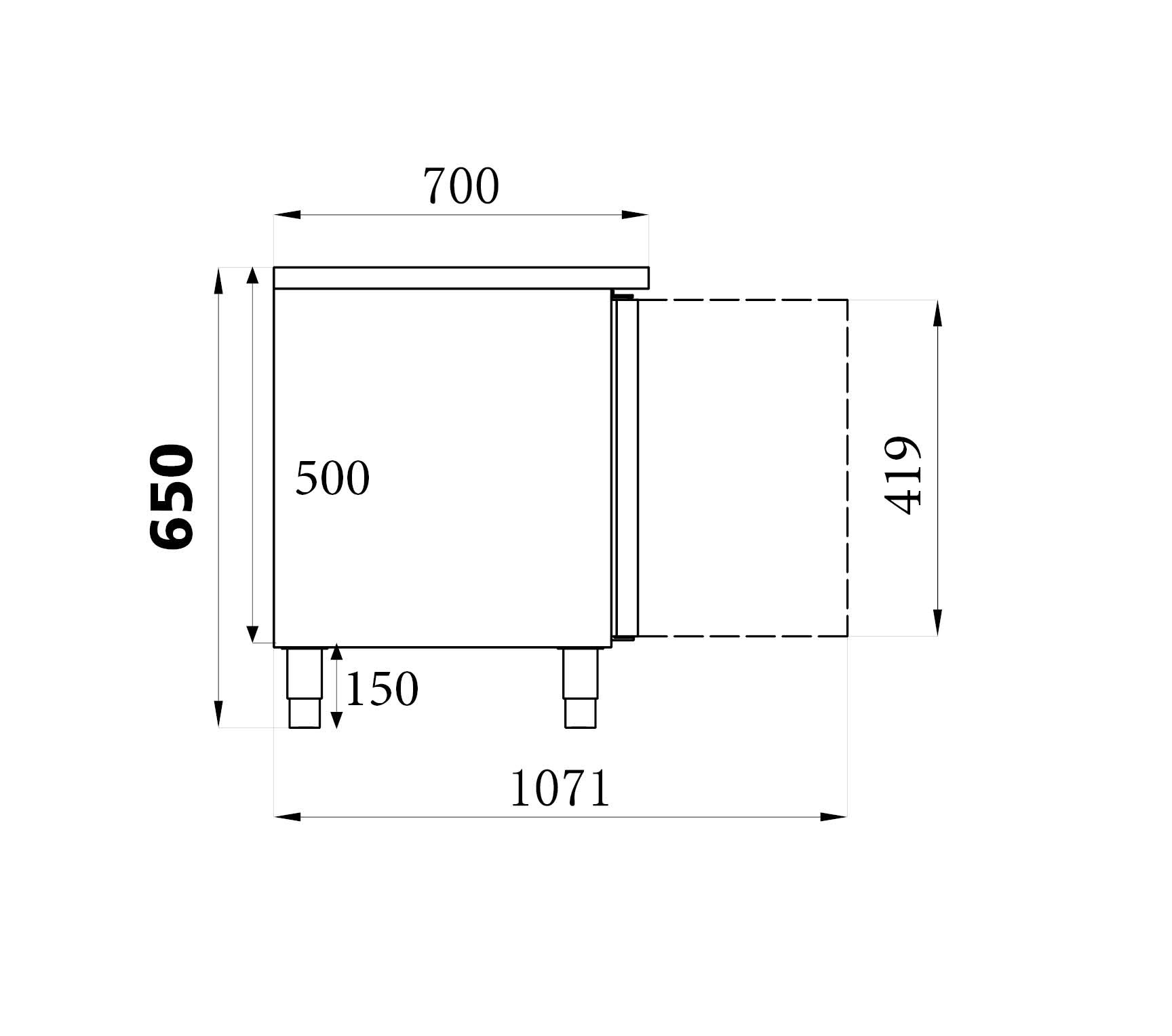 TABLE RÉFRIGÉRÉE 650 HAUTE 2 PORTES – Image 2
