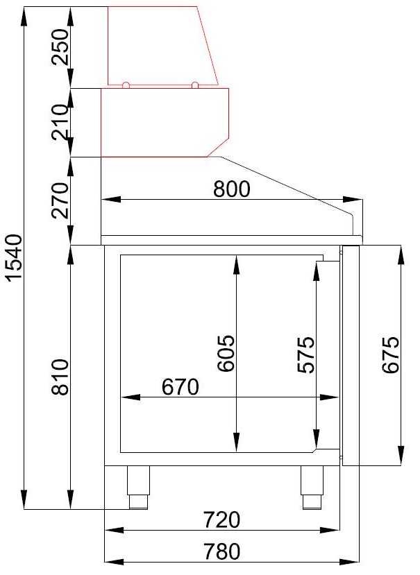 TABLE PRÉP POUR PIZZA 2 PORTES ET 5 TIROIRS – Image 2